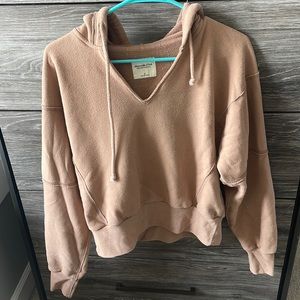 Light Brown Soft Cropped Abercrombie Hoodie